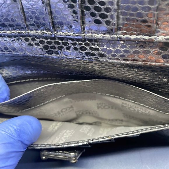 Michael Kors Silver Leather Wallet - Picture 7 of 8